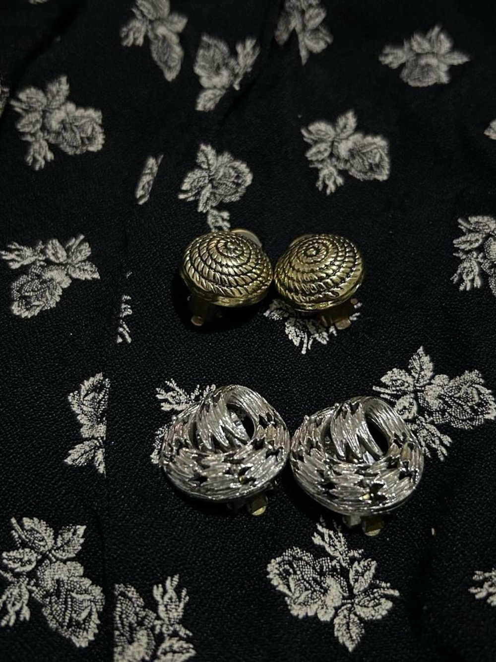 Two Pairs Of Vintage 1980s Clip-On Earrings